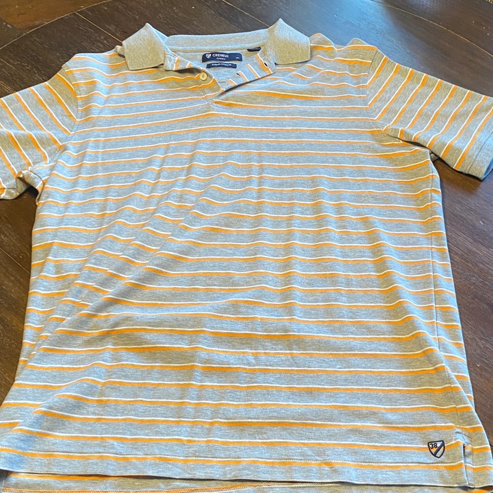 Daniel Cremieux Gray and Orange Polo Shirt